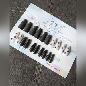 20 PIECE Black matte EVIL EYE  - Luxury Press On Nail Set